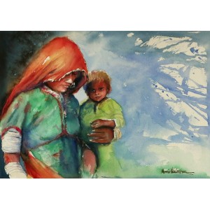Momin Waseem, 10 x 14 Inch, Water Color on Paper, Figurative Painting, AC-MW-022